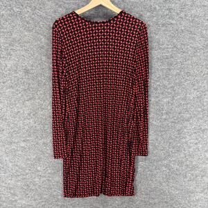 Tibi Dress Women M Medium Black Geometric Short Shift Zipper Long Sleeve Lined